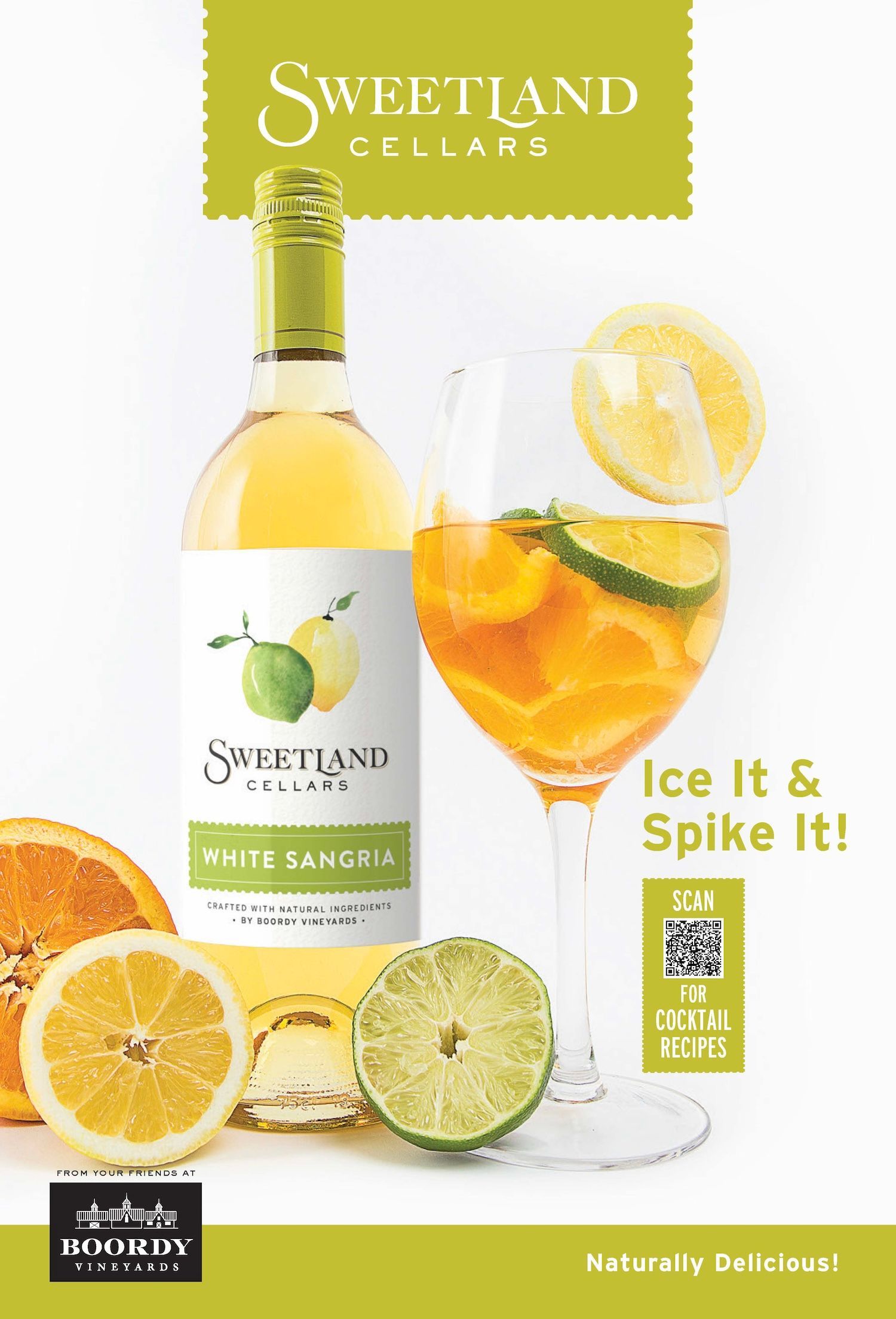 White Sangria with Cocktail QR case card