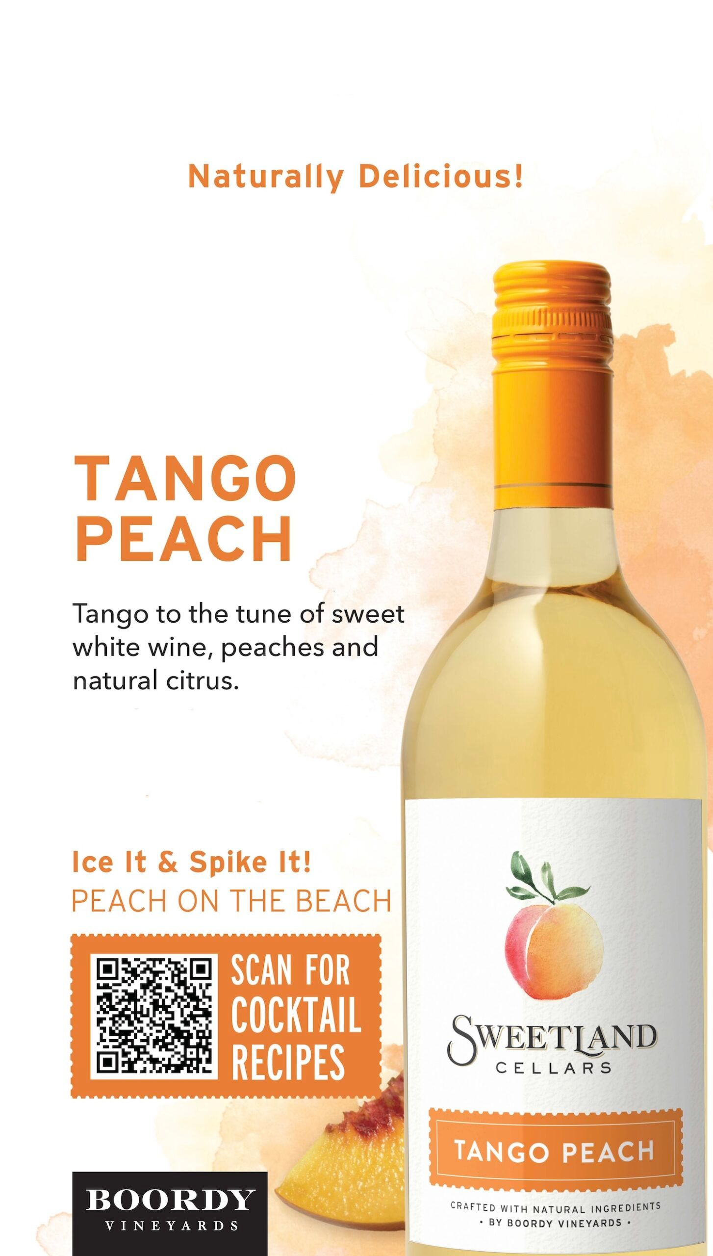 Tango Peach with cocktail QR