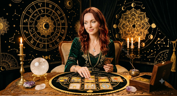 Mesa espiritual con talismanes, inciensos y esencias
