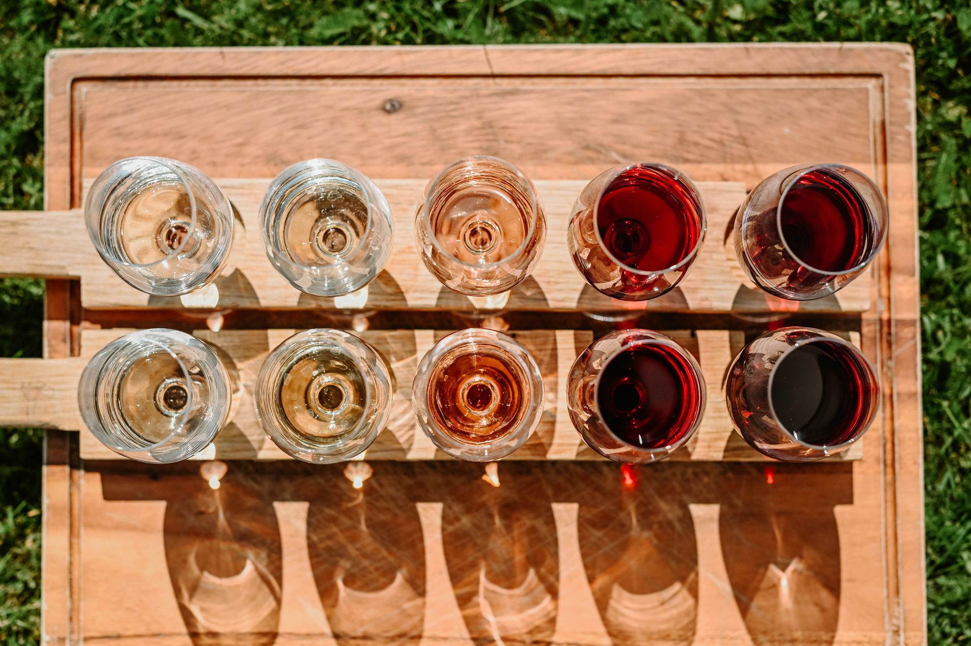 Wine flight ready for tasting at Three Choirs Vineyards
