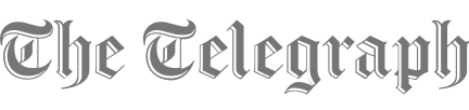 The Telegraph newspaper logo in a gray, old-style font on a white background.