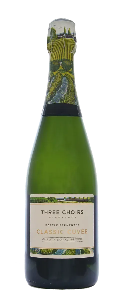 a bottle of Three Choirs Classic Cuvee sparkling wine