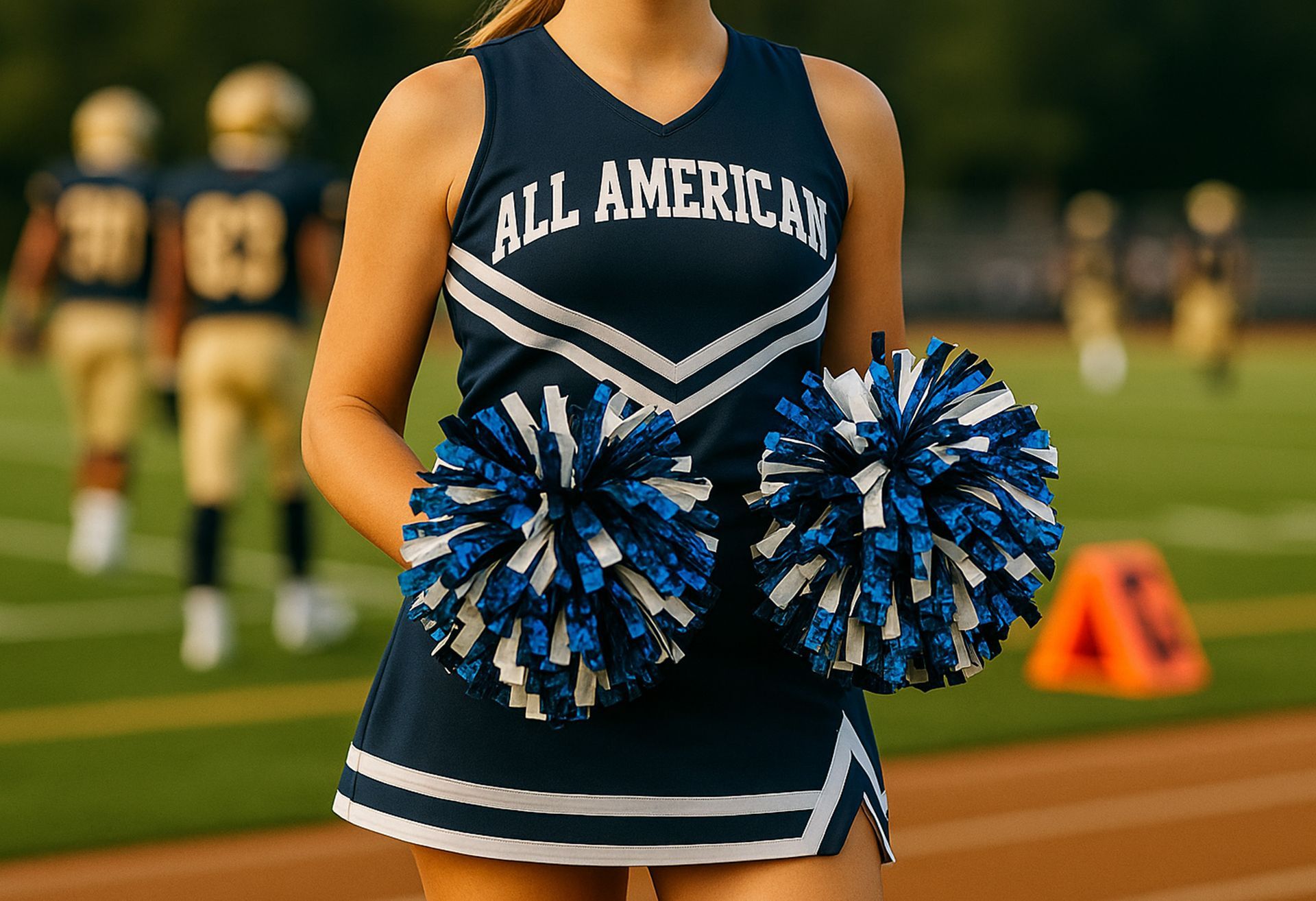 Cheerleader in navy