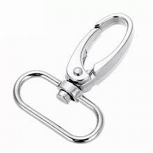 Silver swivel lobster clasp with oval trigger and ring.