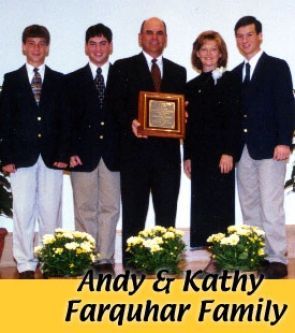 Andy and kathy farquhar family posing for a picture