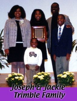 A picture of joseph and jackie trimble family