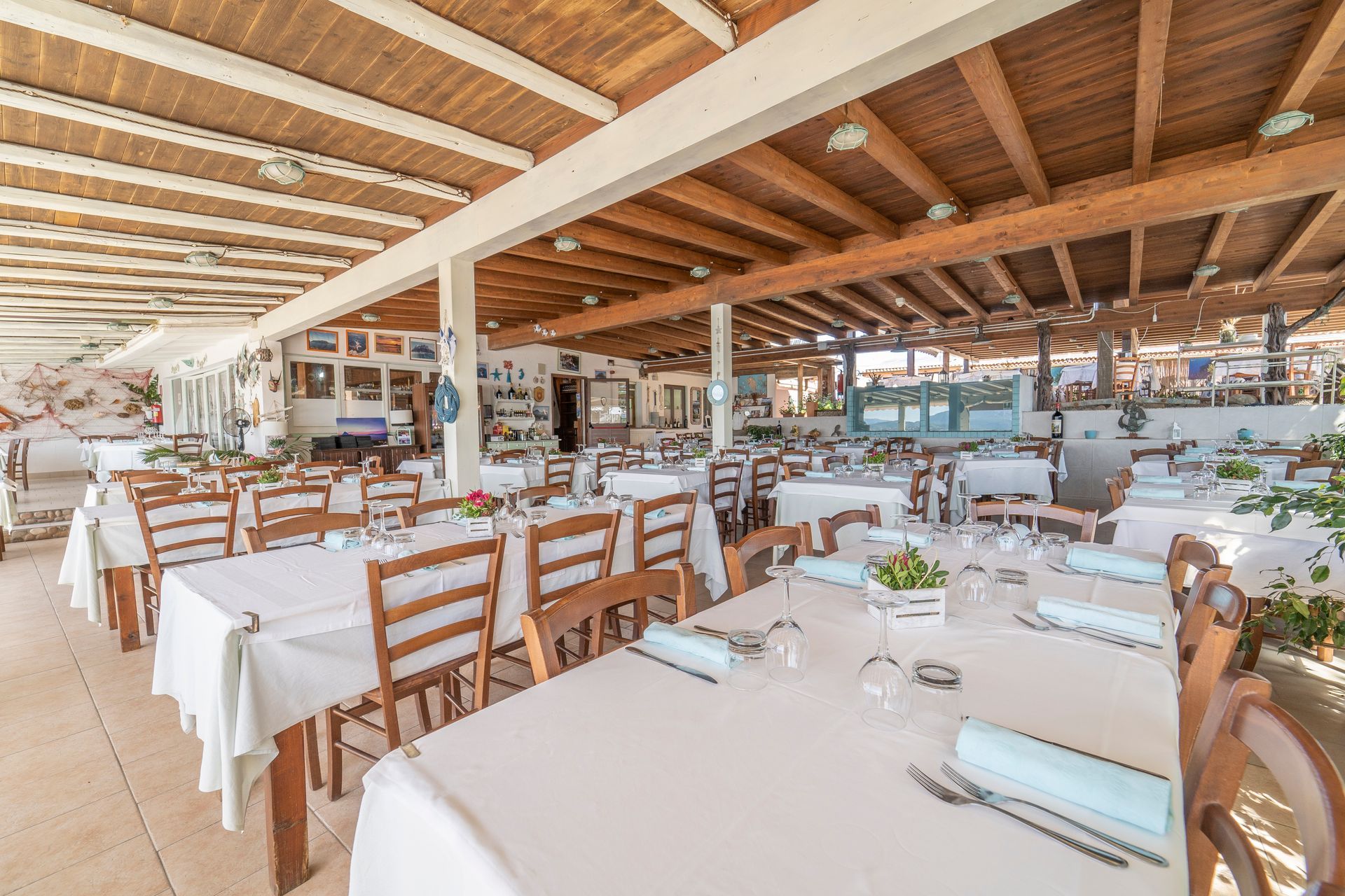 restaurant with numerous seats