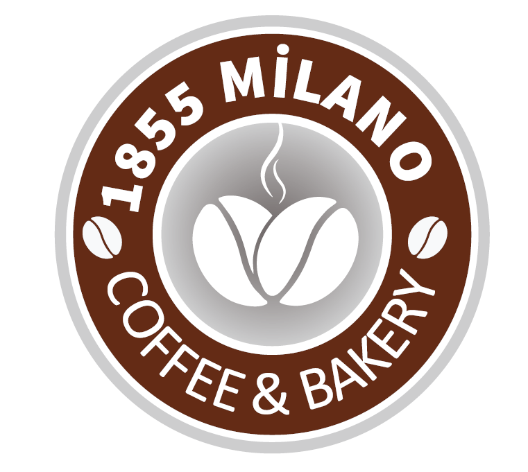 A logo for 1855 milano coffee and bakery