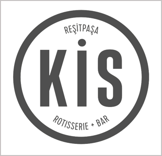 A black and white logo for kis rotisserie bar