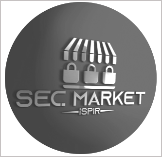 A black and white logo for sec market