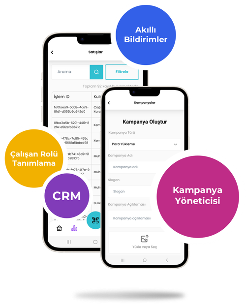 A cell phone with a crm app on it