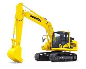 Escavatore Komatsu giallo su cingoli.
