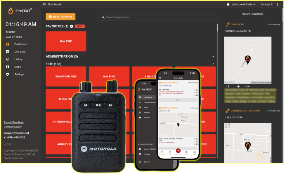 A motorola walkie talkie is sitting next to a cell phone.