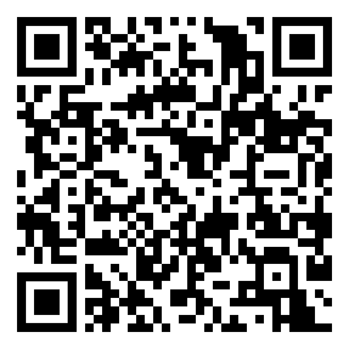 A black-and-white QR code for scanning.