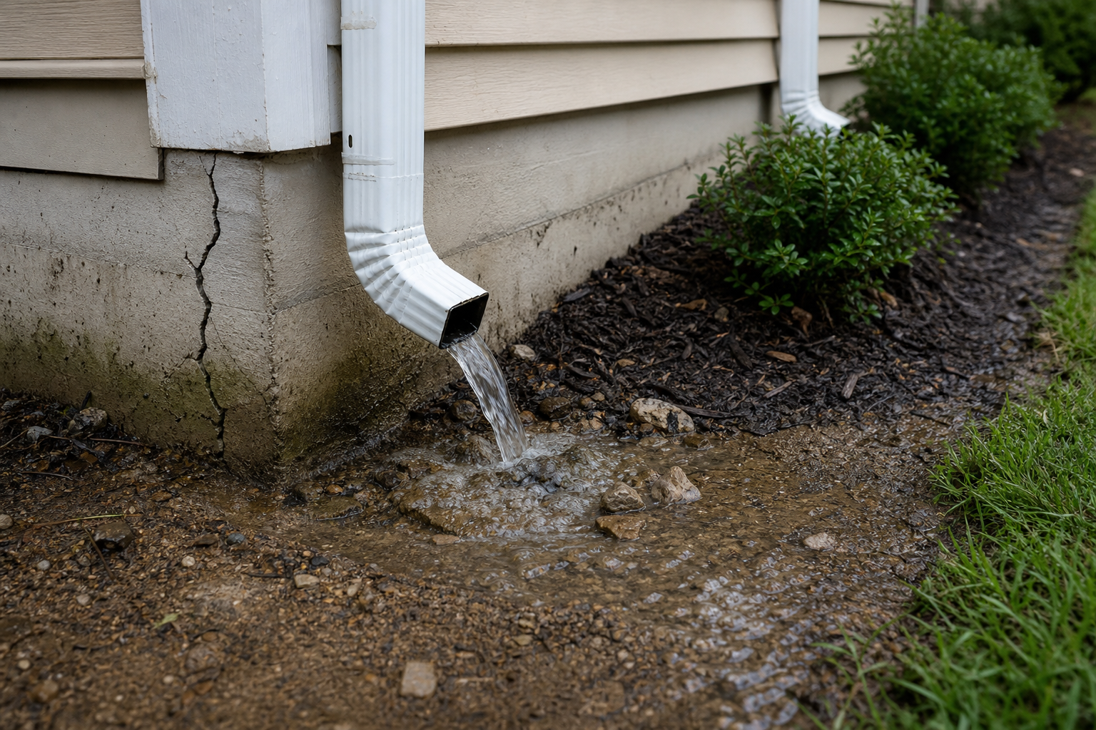 Downspouts Installation: Stop Foundation Cracks