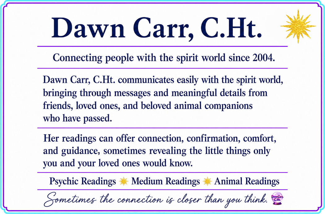 Dawn Carr, C.Ht. - Psychic Medium