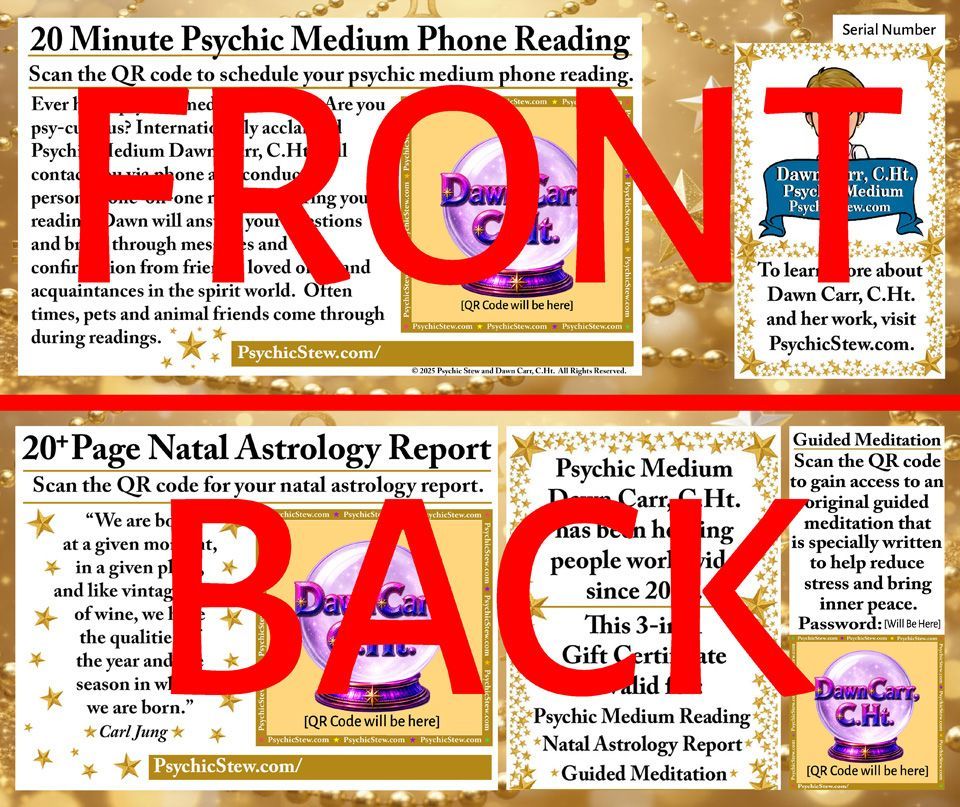 Beautiful, Double-Sided, Card Stock Gift Certificate!