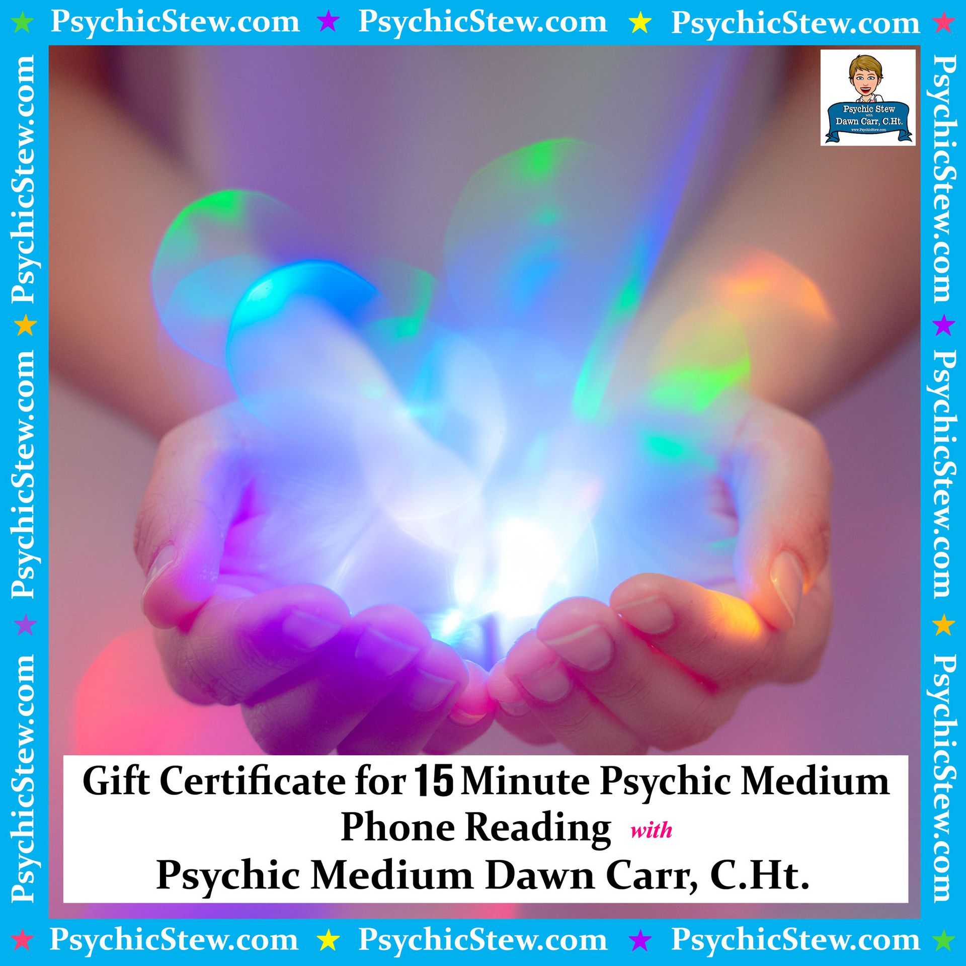 Gift Certificate for 15 Minute Psychic Medium Phone Reading with Dawn Carr, C.Ht.