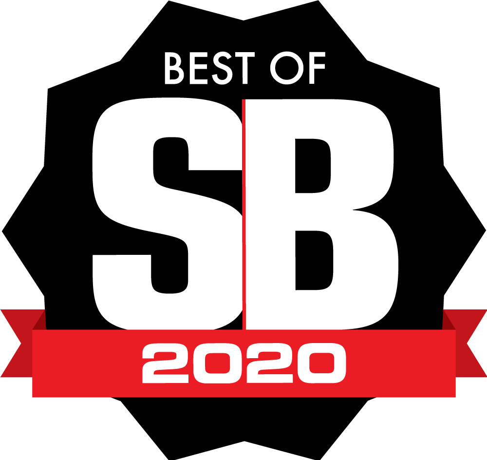 Best of SB 2020 badge in black, white, and red
