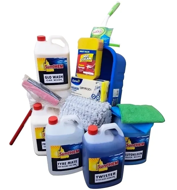 A pile of cleaning prodcuts — Sunchem Quality Cleaning Products In Gympie, QLD