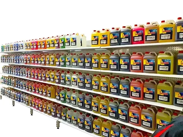 A Bucket Of Chlorine Tablets Is Sitting On A Wooden Dock — Sunchem Quality Cleaning Products In Gympie, QLD