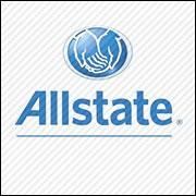 Allstate logo with blue text and hands under a blue globe icon