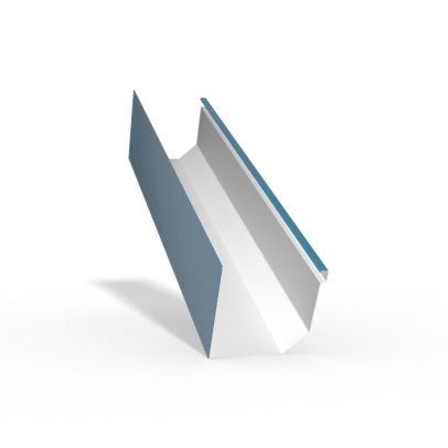 Abstract white and blue folded 3D geometric shape on a white background