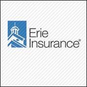 Erie Insurance logo with blue house icon and black text
