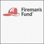 Fireman's Fund logo with red firefighter helmet icon and black text on white background