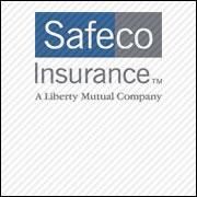 Safeco Insurance logo in blue and white with Liberty Mutual Company text below