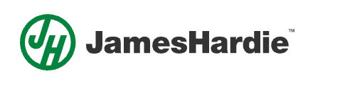 JamesHardie logo with green circular “JH” icon and black wordmark on a white background