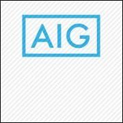 Blue AIG logo inside a rectangular outline on a light background
