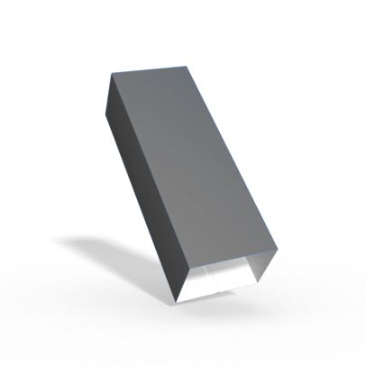 Gray metal rectangular block with a beveled end, shown on a white background