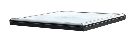 Black flatbed scanner with a white lid, shown in profile on a white background