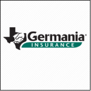 Germania Insurance logo with black, green, and white text and a Texas outline icon