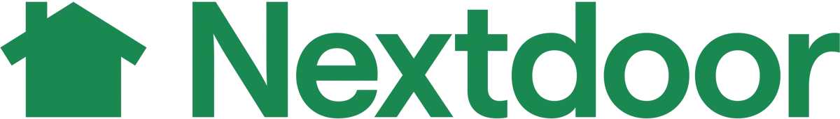 Nextdoor logo with green house icon and wordmark