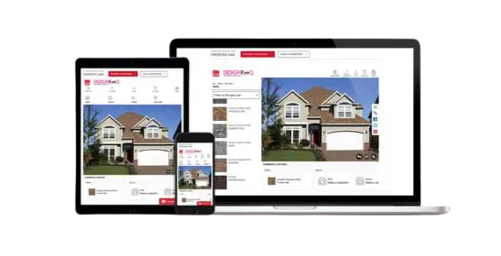 Responsive real estate website shown on laptop, tablet, and phone screens