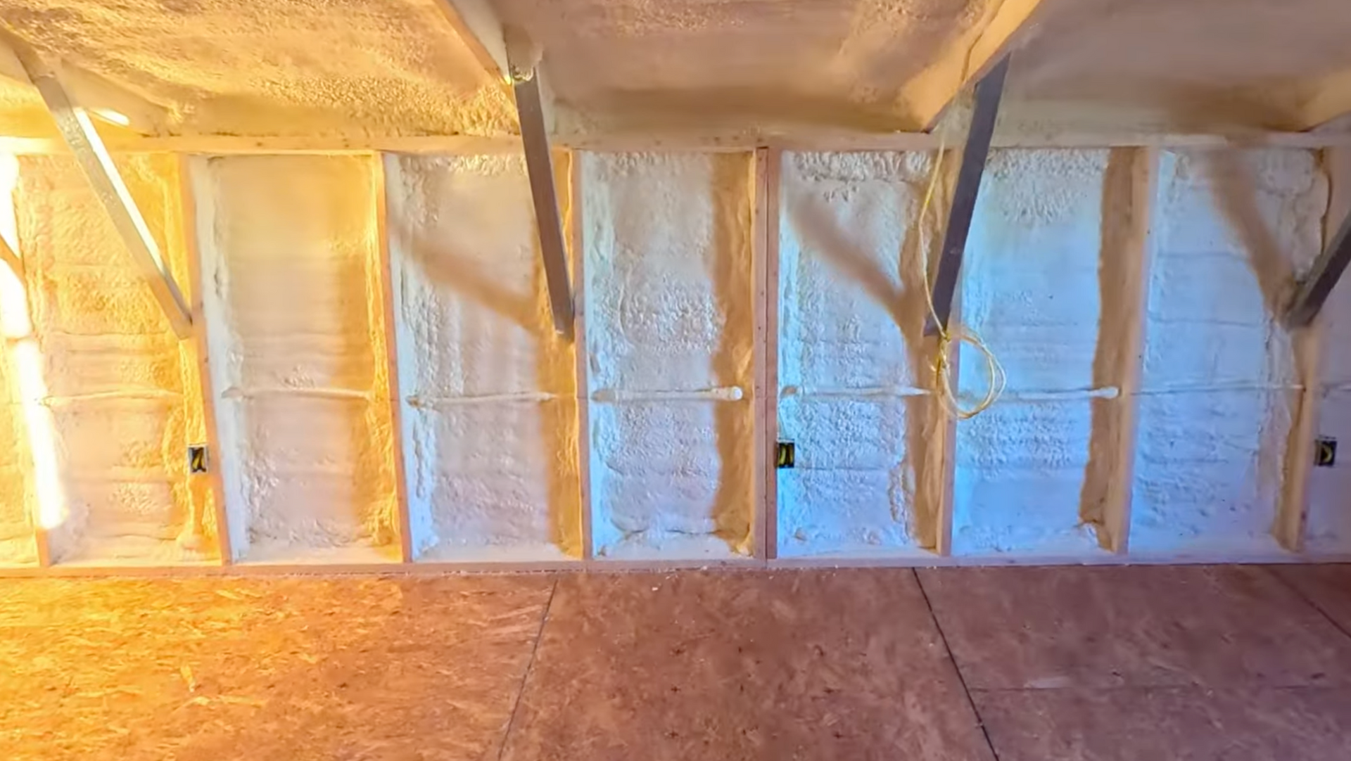 Applied spray foam insulation