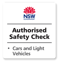 NSW Government authorised safety check sign for cars and light vehicles
