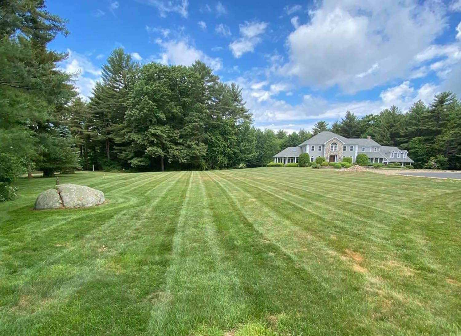 Freshly mowed lawn in Norwell, MA