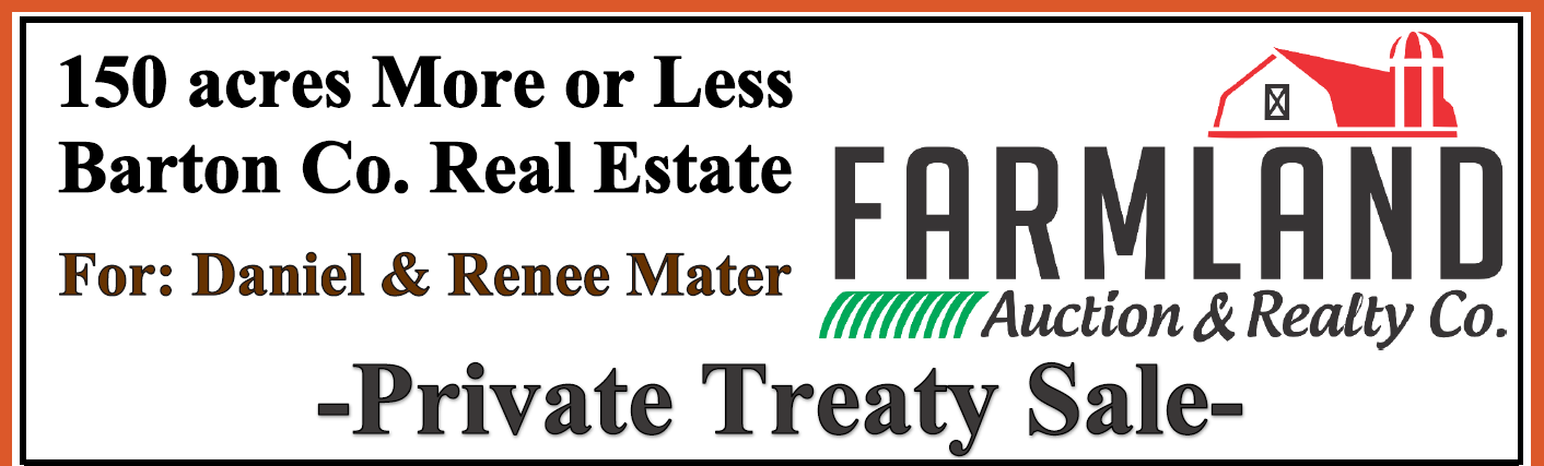 A farmland auction and realty co. advertisement for a private treaty sale