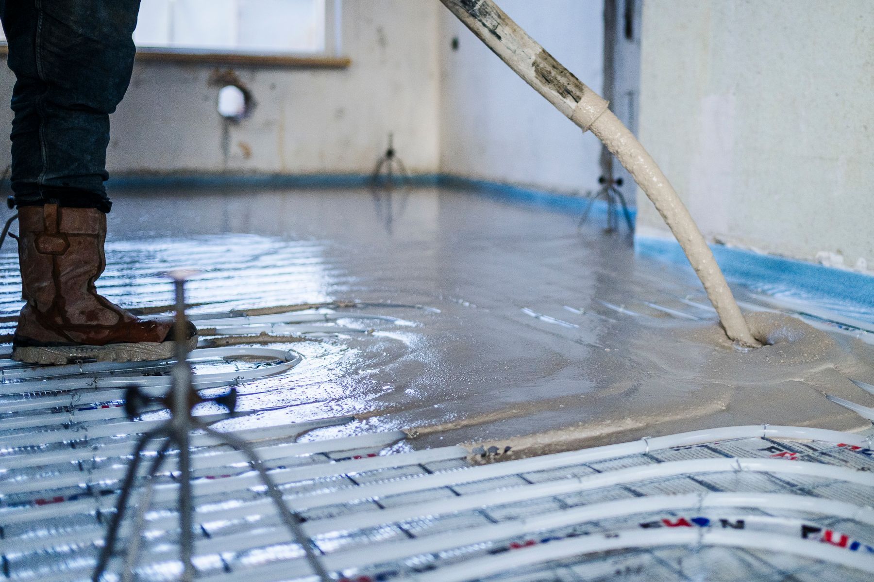 schuimbeton over vloerverwarming