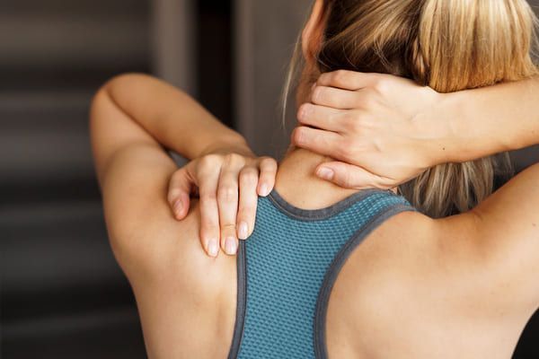 woman with a neck strain