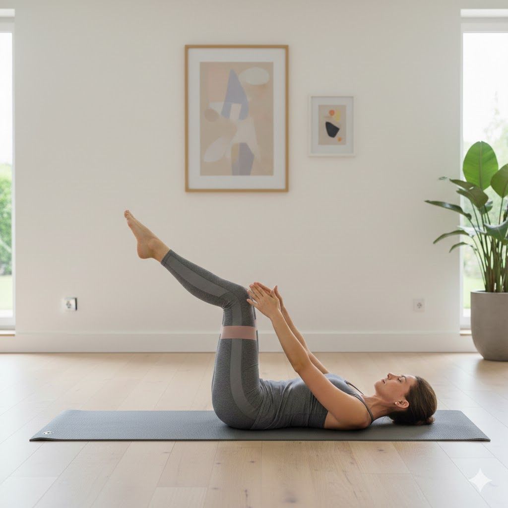 woman performing mat clinical pilates for back pain