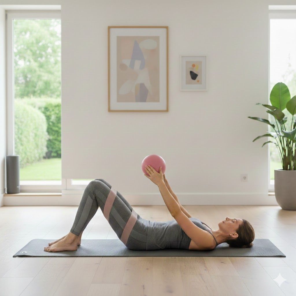 woman performing mat clinical pilates for shoulder pain