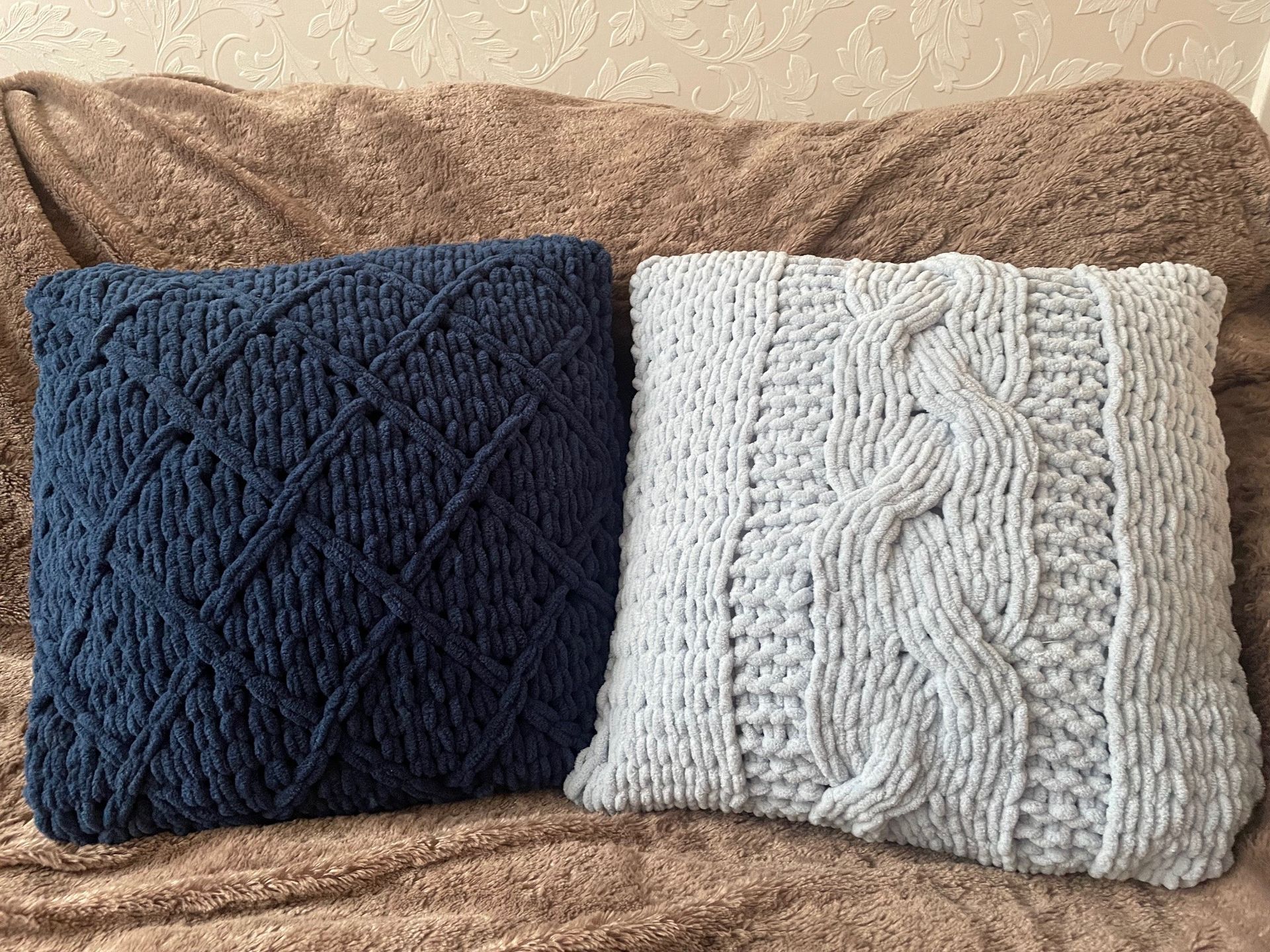 puffy kussens blauw