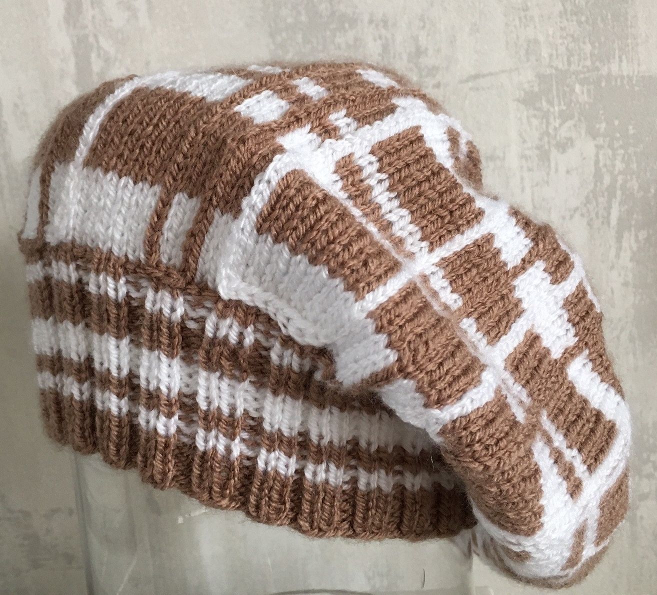 beanie met een ruitje
