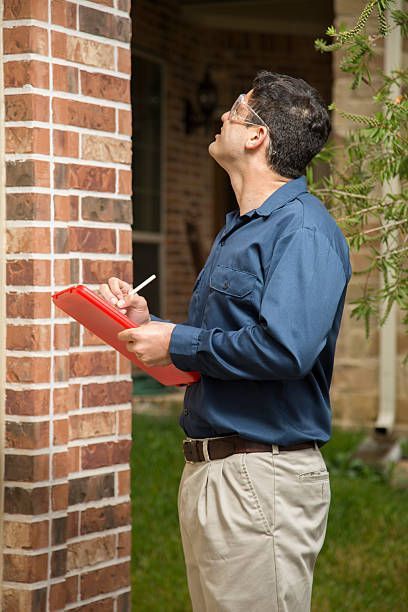 Specialize in providing pest control solutions Exterminator pest control expert looking for pest damages on home for quote