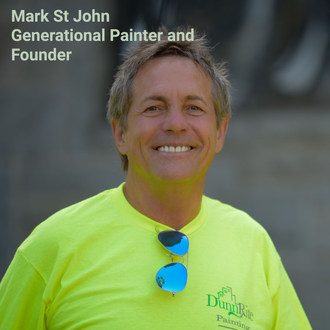 Mark St John smiling, with text reading “Generational Painter and Founder” Of DunnRite Painting Redlands, CA