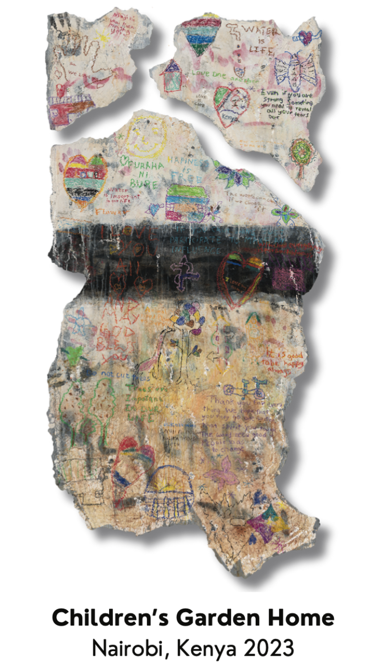 A piece of paper that says children 's garden home on it